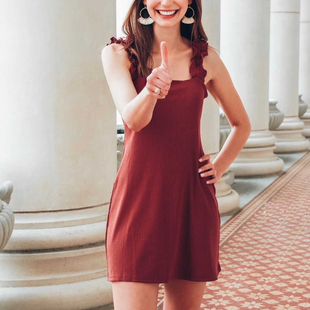 Maroon mini dress